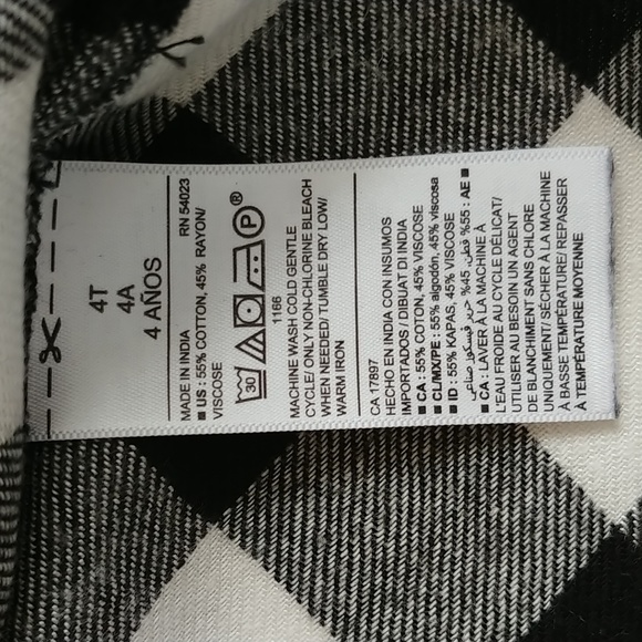 Old Navy Soft Flannel White and Black Buffalo Plaid 4T - Picture 5 of 8